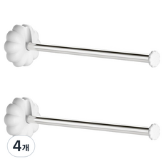 免打孔壁掛式摺疊迷你毛巾架整理架, 4個, 白色