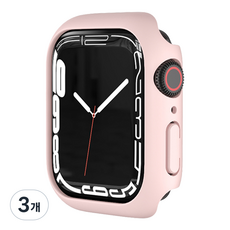 Yoitch Apple Watch 9H 全覆蓋鋼化玻璃保護殼, 粉沙色