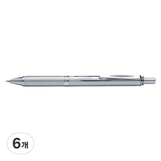 펜텔 BL407-A 에너겔엘로이RT 펜, 블랙 + 실버, 6개