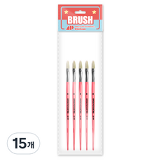 어썸페인팅 FILBERT 유화 평붓 돈모, 15개, 6호