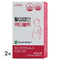 리노브 4세대 활성엽산 액티폴릭 임산부 영양제, 30정, 2개