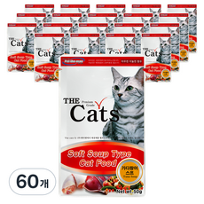 더캣츠 고양이 스프 파우치 간식, 가다랑어, 50g, 60개 가다랑어, 50g, 60개