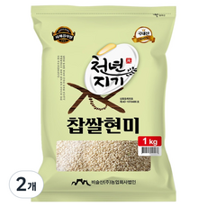 천년지기 국내산 찹쌀현미, 1kg, 2개
