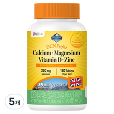 DCN 퍼펙트 칼슘 마그네슘 비타민D 아연 180g, 5개, 180정