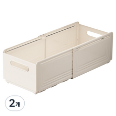 훈스픽 길이조절 팬트리 서랍 다용도 정리 수납함 대형, 2개, 크림 화이트