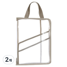 Documo A4 透明手提文件檔案整理袋, 2個, 米色