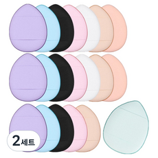 딥톡 쿠션용 메이크업 핑거 퍼프 20p + 케이스 세트 DT0995, 2세트, 랜덤발송(퍼프)