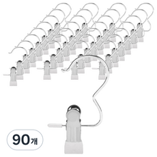 앞날창창 외집게 바지 치마 논슬립 옷걸이, 화이트, 90개
