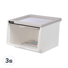 KEYWAY 歐米直取式收納箱 1560g 39L, 灰色, 3個