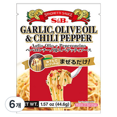 에스앤비 스파게티 소스 갈릭 올리브유 칠리페퍼, 44.6g, 6개