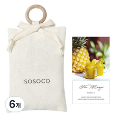 Sosoco 室內織物香氛袋, 6個, 30g, 鳳梨芒果