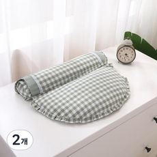 순잠 탈부착과 세탁이 쉬운 메밀껍질 가득 메밀베개, 그린, 2개