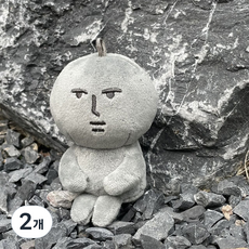 DADALAND 人生無常 鵝卵石娃娃 鑰匙圈, 10cm, 2個, 灰色