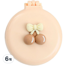 Rosae 馬卡龍小熊與兔子氣墊鏡梳, 櫻桃米色, 6個