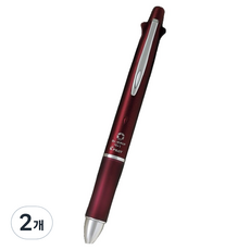 PILOT 百樂 Dr. Grip 多功能筆 4色原子筆 0.5mm + 自動鉛筆 0.5mm, 灰金屬酒紅色, 2個