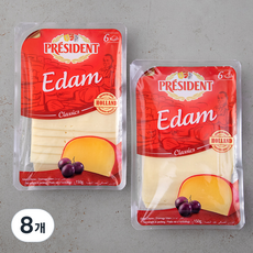 프레지덩 에담 슬라이스 치즈, 150g, 8개