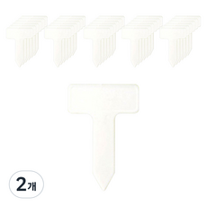 원예용 T자 식물이름표 2.5cm 사각 흰색 100p, 2개