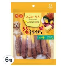 헬로도기 강아지 고구마치즈 육포 간식, 오리봉, 100g, 6개