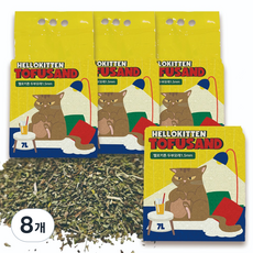 헬로키튼 초미세 고양이 두부모래 1.5mm, 2.5kg, 8개, 무향