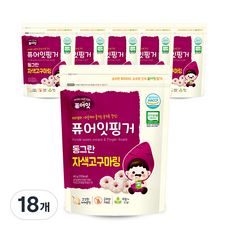 퓨어잇 핑거 동그란 야채링, 자색고구마, 40g, 18개
