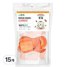 제이그린푸드 반려동물 오독오독맛집 동결건조 간식, 당근, 15g, 15개