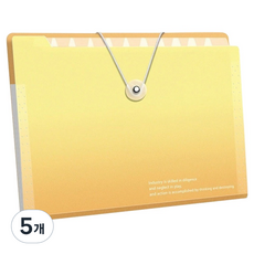 아트조이 그라데이션 아코디언 파일 폴더 8칸, 옐로우, 5개