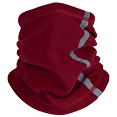 Porabella 保暖抗寒舒適透氣雙面絨反光條伸縮拉扣柔軟面罩 WMF003, 1個, 酒紅色