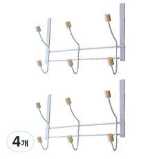 SUNWOOLAND 木球門後6勾掛勾, 白色, 4個