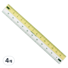 유니크 프리미엄 컬러 그레이딩자 15cm CG-001, 4개, 옐로우
