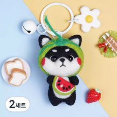 젊은이마켓 DIY 시바 니들 펠트 세트, 2세트, 수박