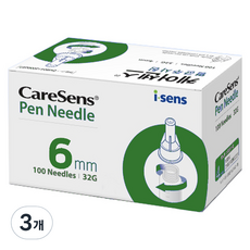 케어센스 멸균주사침 6mm 32G, 100개입, 3개