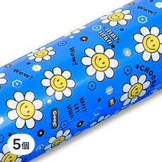 Good Given 微笑雛菊金屬捲筒包裝紙, 5個, 藍色