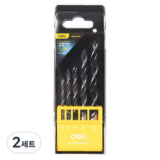 델리 툴즈 카본 스틸 다용도 드릴 우드 드릴 5p 세트 블랙 EDH-MGZ005-ED1, 2세트