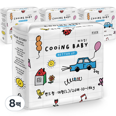 韓國 COOiNG 嬰幼兒用 Better-Up 黏貼型尿布, 208張, 大號(L)