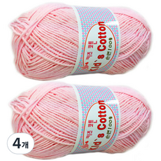 키즈코튼 순면 뜨개실, 324 연분홍, 4개