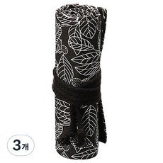 알로데 캔버스 리드 커튼 색연필 파우치 24색 34 x 20 cm, 15 블랙잎, 3개