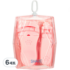 신신살롱 어느각도나 아찔한 속눈썹 광각뷰러 세트, 핑크, 6세트