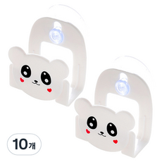 可愛吸盤式便利掛鉤, 白色, 10個