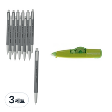 모나미 153 Clip 0.5mm 흑색 12p + Plus 수정테이프 WH-635 랜덤발송, 혼합색상, 3세트