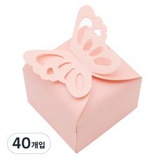 Donna&deco Luna 蝴蝶裝飾迷你盒, 淺粉紅色, 40入