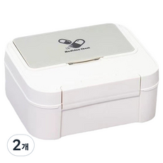 DAIT 便攜式家用急救箱 小型 白灰色, 2個