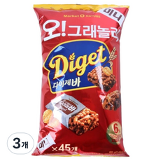 오리온 오그래놀라 다이제바 미니, 483g, 3개