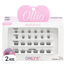 Ollio 免膠水假睫毛多件組 自然款, 2個, 無色/無香