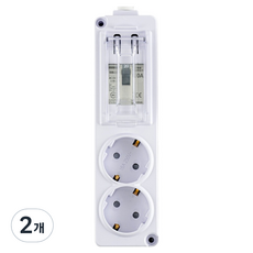 EcoPowerTap 大容量漏電切斷用延長線 2孔, 2m, 白色, 2個