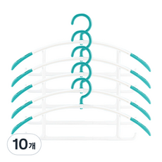모든양품 어깨길이 조정가능한 돌아가는 옷걸이, 그린, 10개