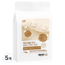 jihua 작은동물 호두껍질 믹스 벤토나이트 모래, 1kg, 5개