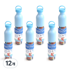 민화 수성 사이펜 12색, 파랑, 12개