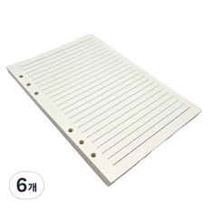 Mandeul Habi A5活頁夾 6孔手帳內頁, 80張, 6個