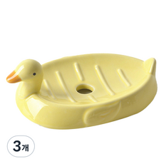 Mondspot陶瓷鴨子排水浴室肥皂架支架 YY57275, 黃色, 3個