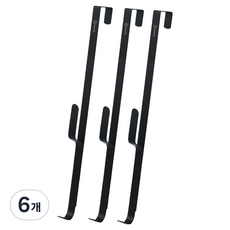 HouseTip 大型門掛式掛鉤, 黑色, 6個